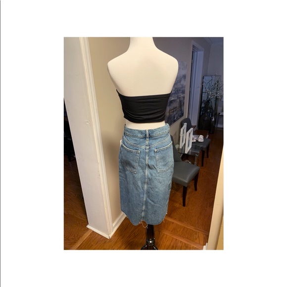 Free People Denim Pencil Skirt Suzanne ob957312 waist 15” hips 18” length 25.5” - Picture 6 of 9
